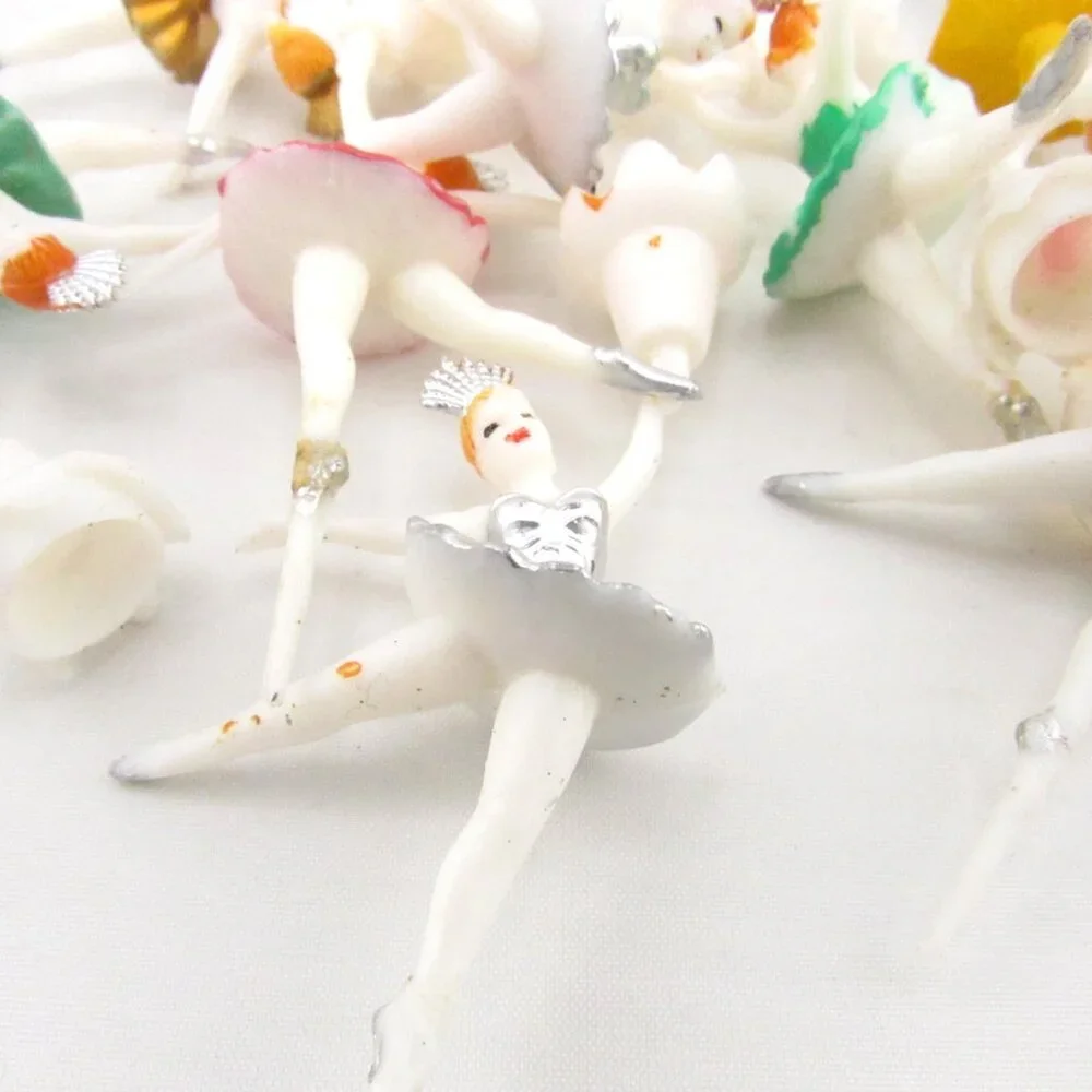 Vintage Ballerina Cake Topper Dancer Candle holder Retro Party Cupcake Birthday